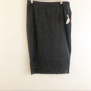 Free press eyelet hem charcoal gray skirt size L